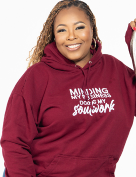 ‘Minding My Business’ Hoodie (Burgundy)