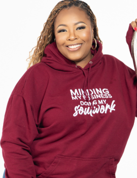 ‘Minding My Business’ Hoodie (Burgundy)