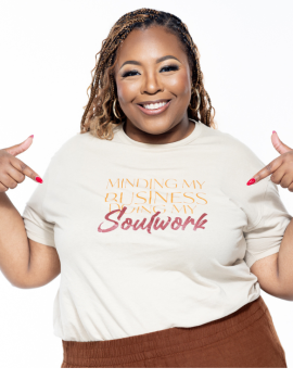 ‘Minding My Business’ Soulwork Logo Tee (Beige)