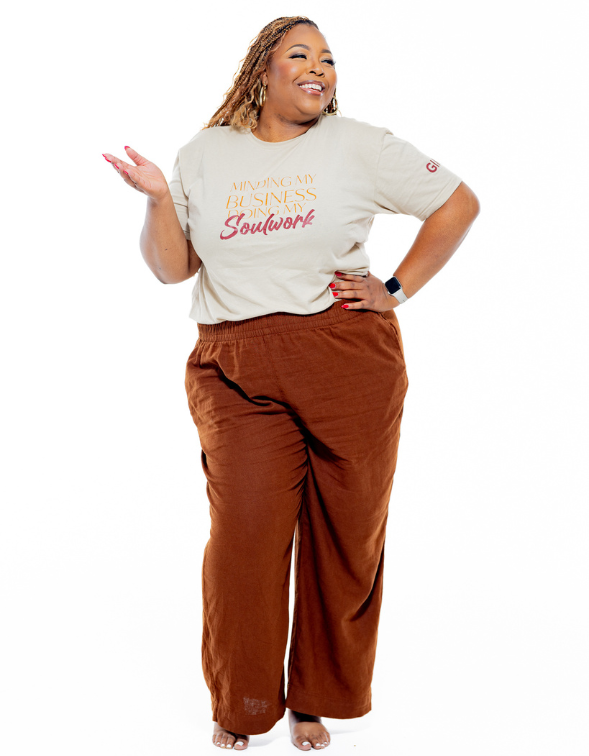 ‘Minding My Business’ Soulwork Logo Tee (Beige)